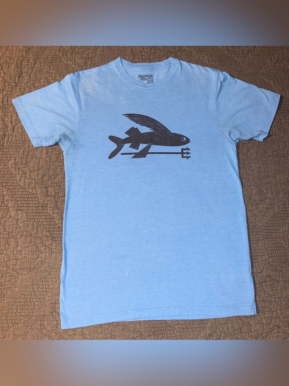 Patagonia Flying Fish Slim Fit T-Shirt Radar Blue Men’s Size-M
